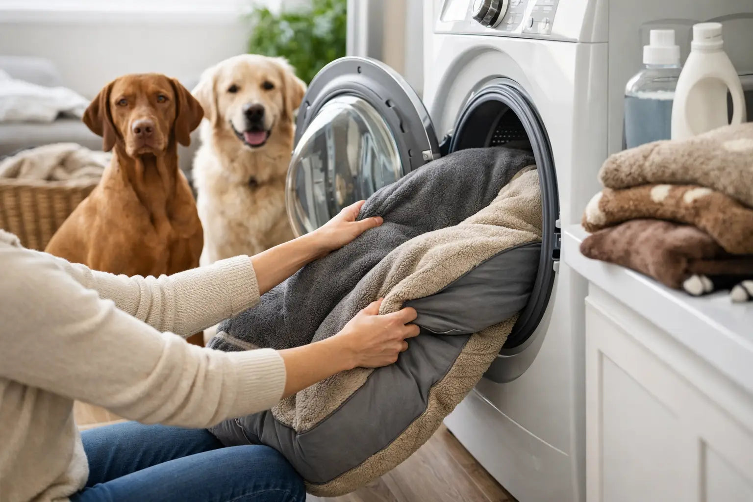 How to Wash Large Dog Bedding Properly