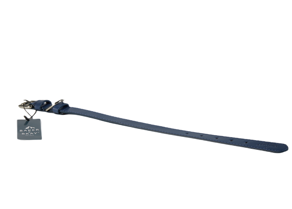 Eco Friendly Leather Dog Collar, Navy