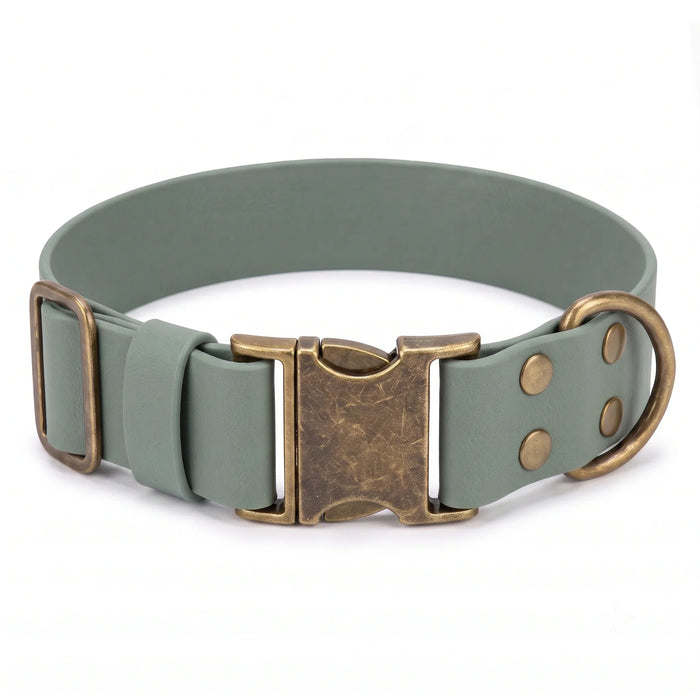 Country Green 38mm Wide Waterproof Biothane Metal Clasp Dog Collar