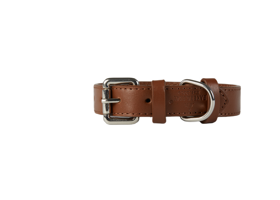 Eco Friendly Leather Dog Collar, Brown