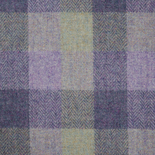Lavender Block Check - Buckle Fastening Luxury Harris Tweed Dog Collar