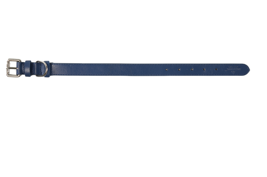 Eco Friendly Leather Dog Collar, Navy