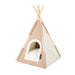 felt teepee cat bed- Tan
