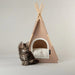 felt teepee cat bed- Tan