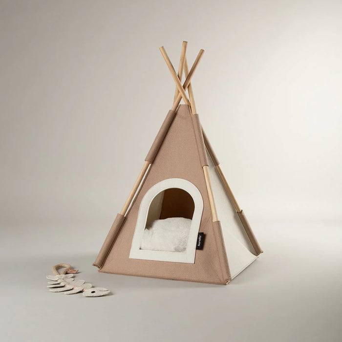 felt teepee cat bed- Tan