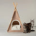 felt teepee cat bed- Tan