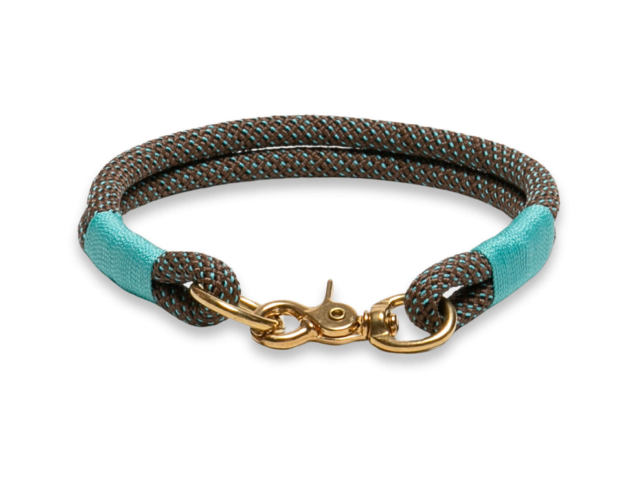 A Touch of Turquoise Handmade Rope Dog Collar with whipping