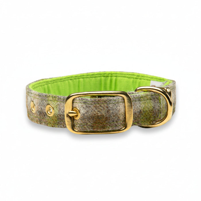 Bibury Lichen - Buckle Fastening Luxury Abraham Moon Tweed Dog Collar