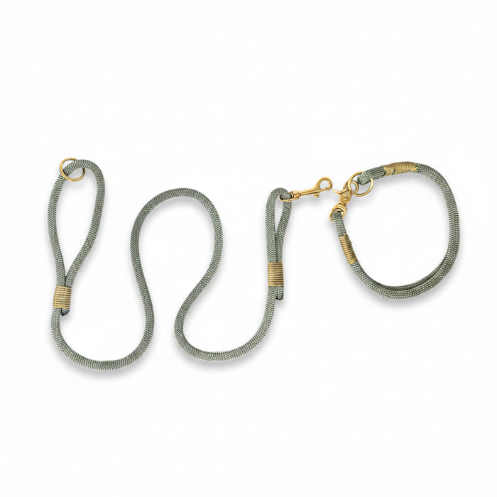 Country Green Handmade Rope Dog Collar with whipping