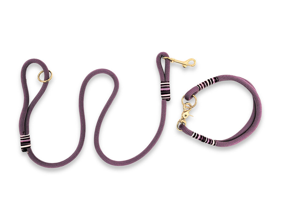 Marvellous Mauve Handmade Rope Dog Collar with whipping