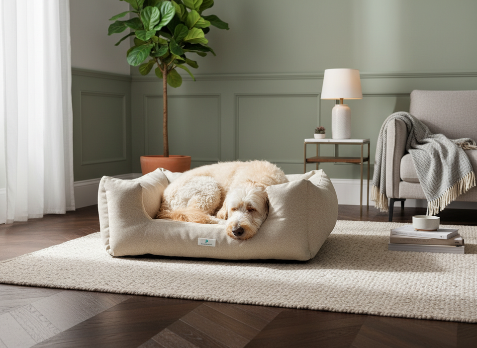 Prestige Natural Oatmeal Lounger Luxury Dog Bed for Mid-to-Large Dogs - Dog Bed