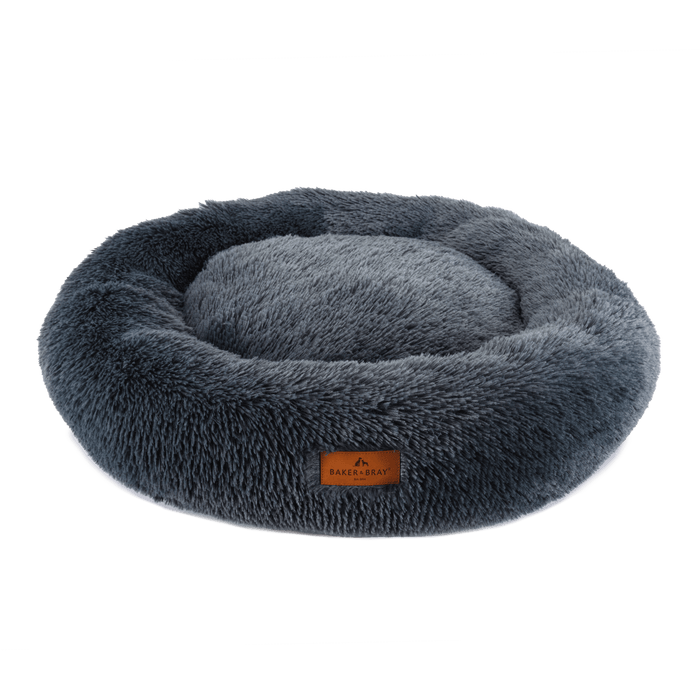 The Donut - Eco Friendly Luxury Calming Donut Dog Bed, Dark Grey