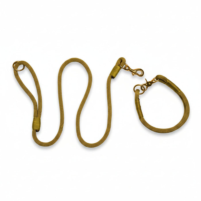 Golden Treasure Handmade Rope Dog Collar with whipping