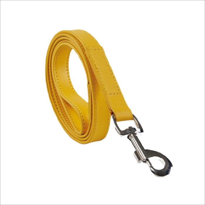 Eco Friendly Leather Dog Lead, Lemon