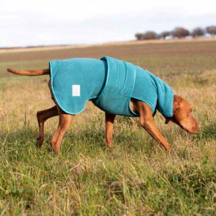 Teal Superior Perfectly Practical Dog Drying Coat