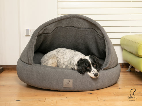 Collared Creatures - Grey Deluxe Cocoon Luxury Cave Dog Bed