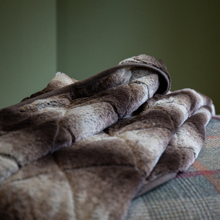 Luxury Brown Faux Fur Dog Blanket - Sofa Throw