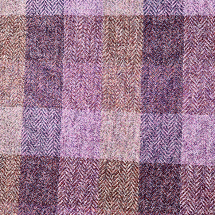 Pretty Pink Block Herringbone Check Harris Tweed Dog Collar