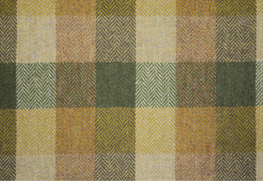 Green Block Herringbone Luxury Harris Tweed Dog Lead