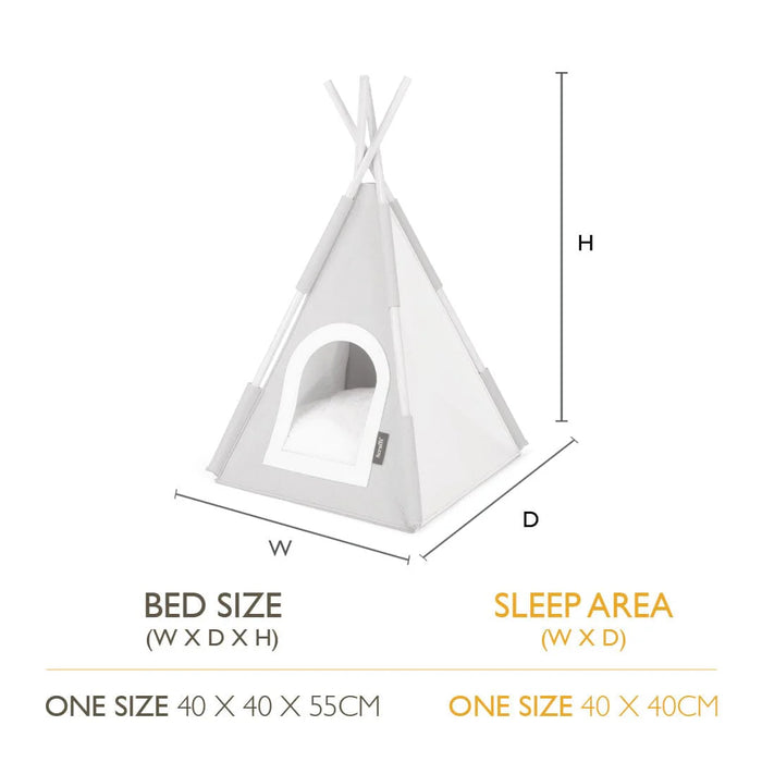 felt teepee cat bed- Tan