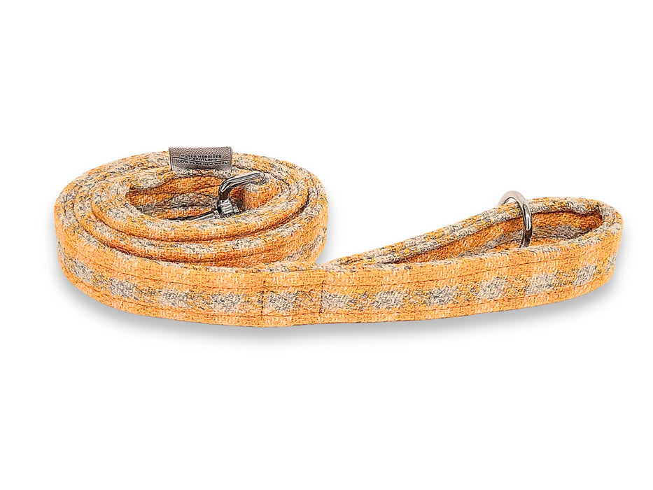 Sunflower Check Luxury Harris Tweed Dog Lead