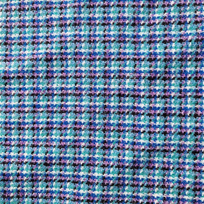 Extra Wide 38mm - Teal, Lilac & Black Harris Tweed Dog Collar
