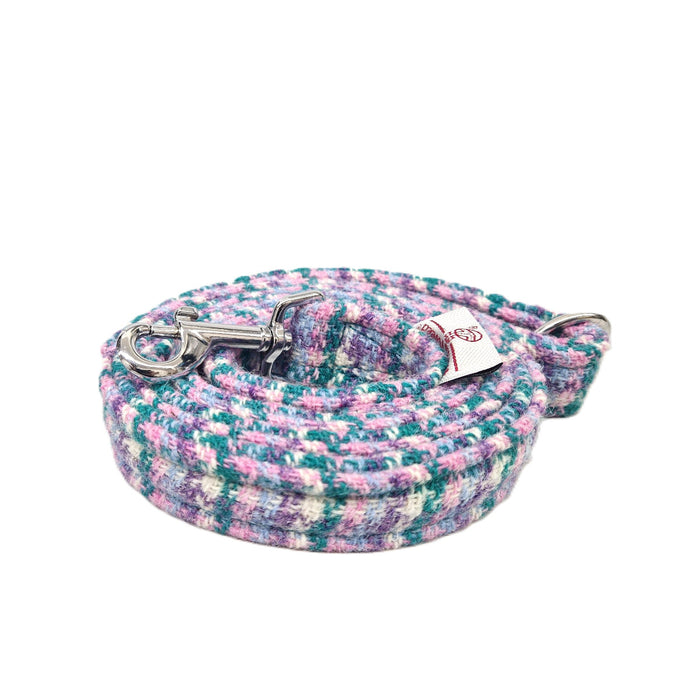 Wisteria Houndstooth Luxury Harris Tweed Dog Lead