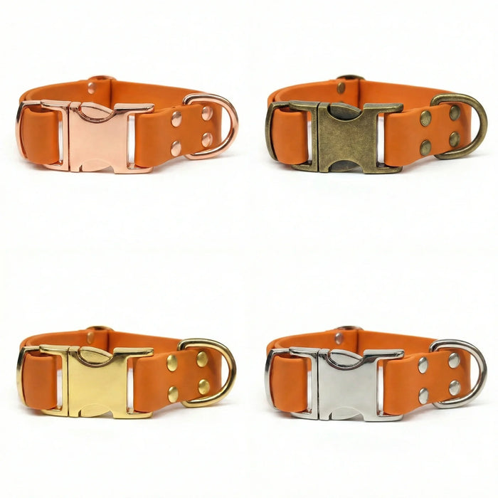 Burnt Orange Waterproof Biothane Metal Clasp Dog Collar