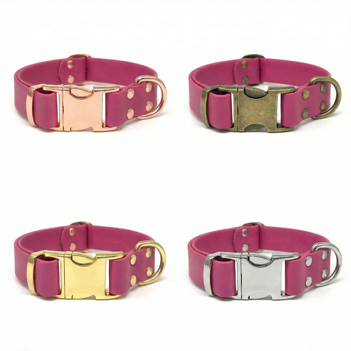 Magenta Waterproof Biothane Metal Clasp Dog Collar