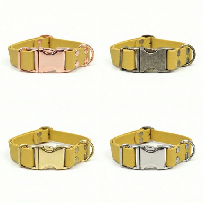 Mustard Waterproof Biothane Metal Clasp Dog Collar
