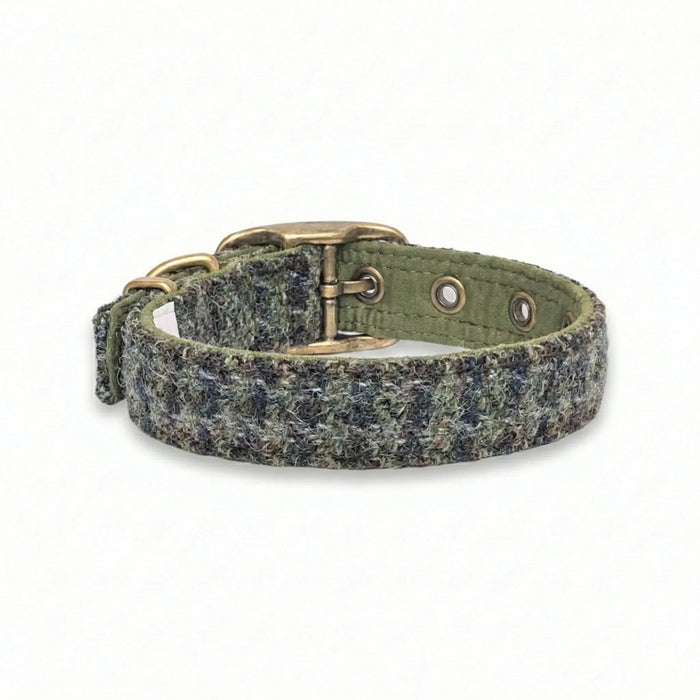 Autumn Houndstooth - Buckle Fastening Luxury Harris Tweed Dog Collar