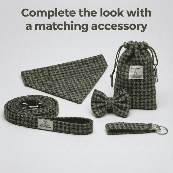 Autumn Houndstooth Luxury Harris Tweed Dog Collar