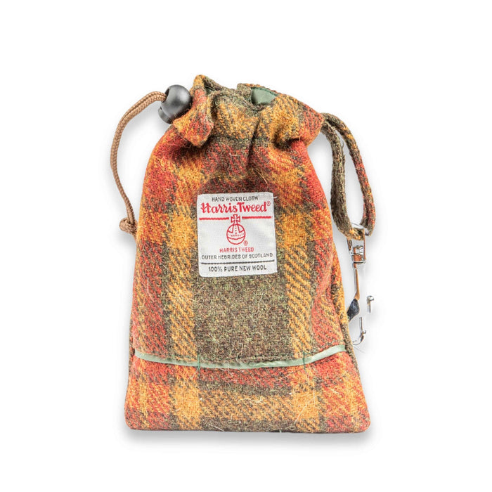 Autumnal Check Harris Tweed Treat Bag With Built-In Poop Bag Dispenser