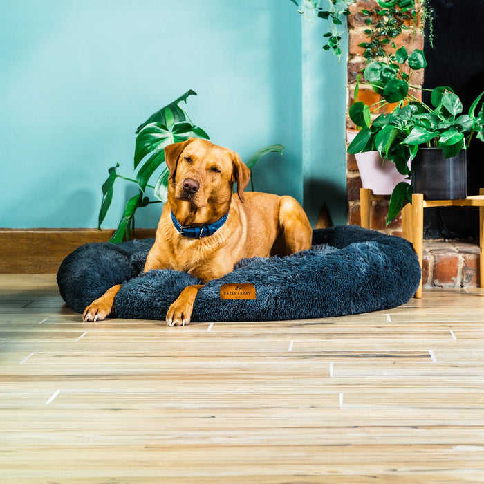 The Donut - Eco Friendly Luxury Calming Donut Dog Bed, Dark Grey
