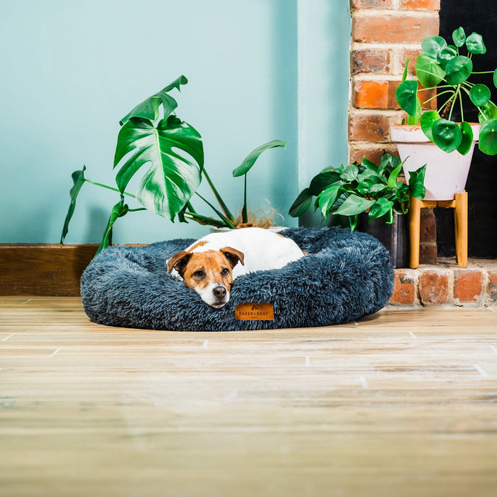 The Donut - Eco Friendly Luxury Calming Donut Dog Bed, Dark Grey