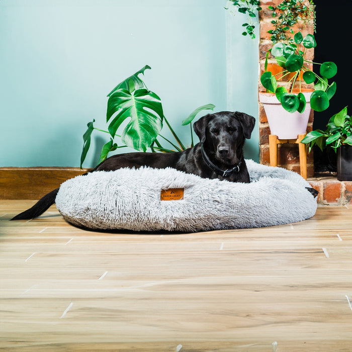 The Donut - Eco Friendly Luxury Calming Donut Dog Bed, Light Grey