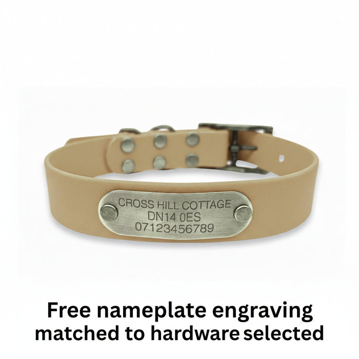 Beige Waterproof Biothane Buckle Dog Collar