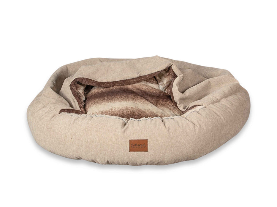 Beige Classic Comfort Cocoon Dog Bed (cushion base)