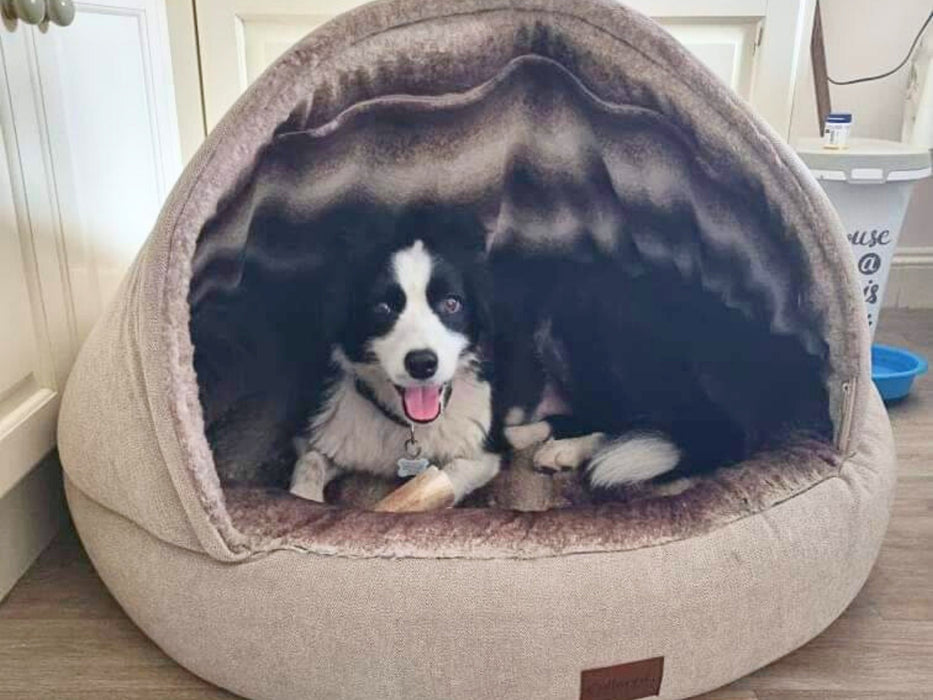 Beige Deluxe Comfort Cocoon Dog Bed