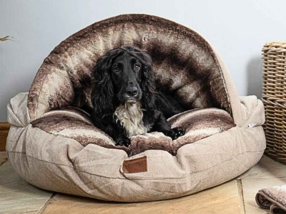 Collared Creatures - The Luxury Cave Dog Bed -  Beige