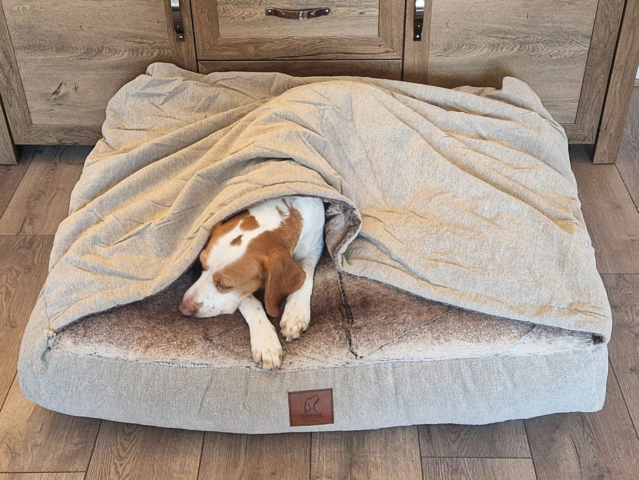 Collared Creatures - Luxury Beige Snuggle Sack / Sleeping Sack Dog Bed