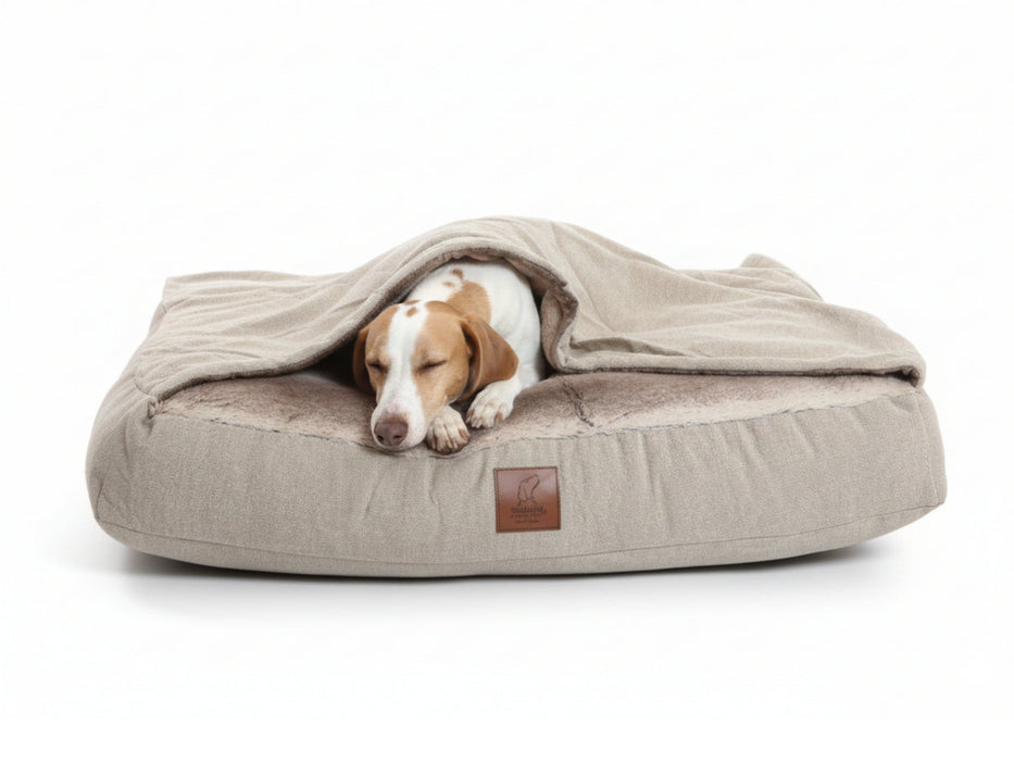 Collared Creatures - Luxury Beige Snuggle Sack / Sleeping Sack Dog Bed