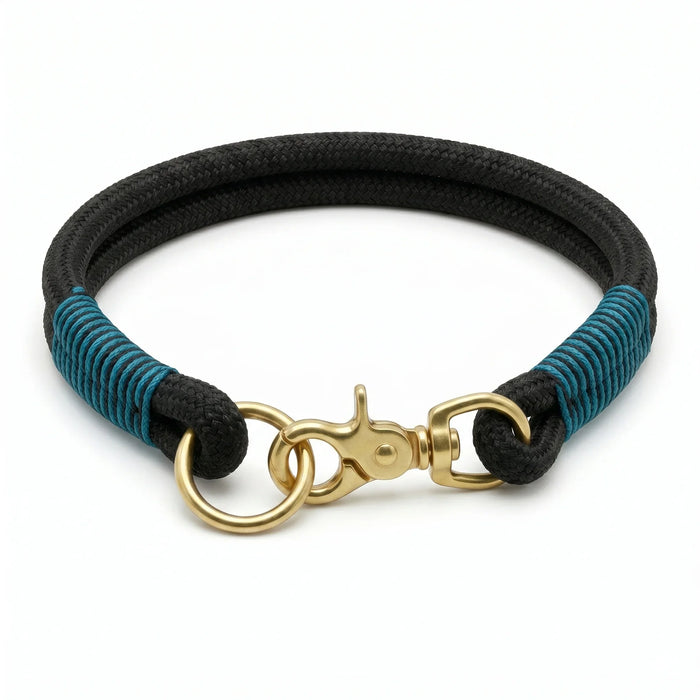 Black Handmade Rope Dog Collar with whipping