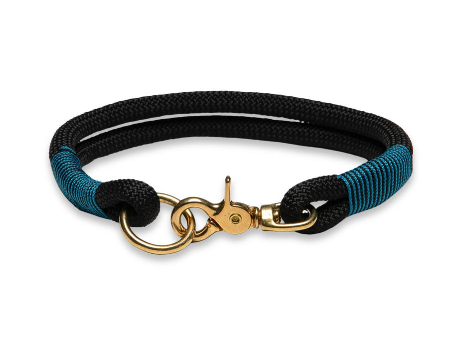 Black Handmade Rope Dog Collar with whipping