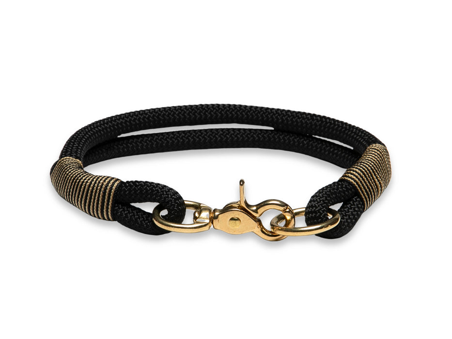 Black Handmade Rope Dog Collar with whipping
