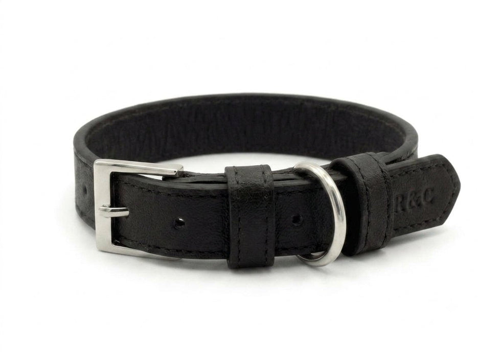 Black Leather Dog Collar