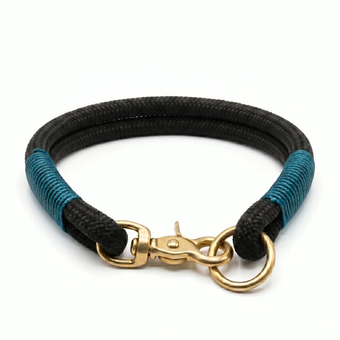 Black Handmade Rope Dog Collar with whipping