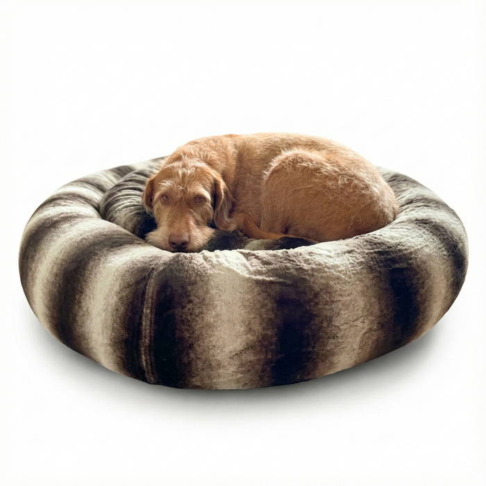 Brown Luxury Deluxe Donut Dog Bed