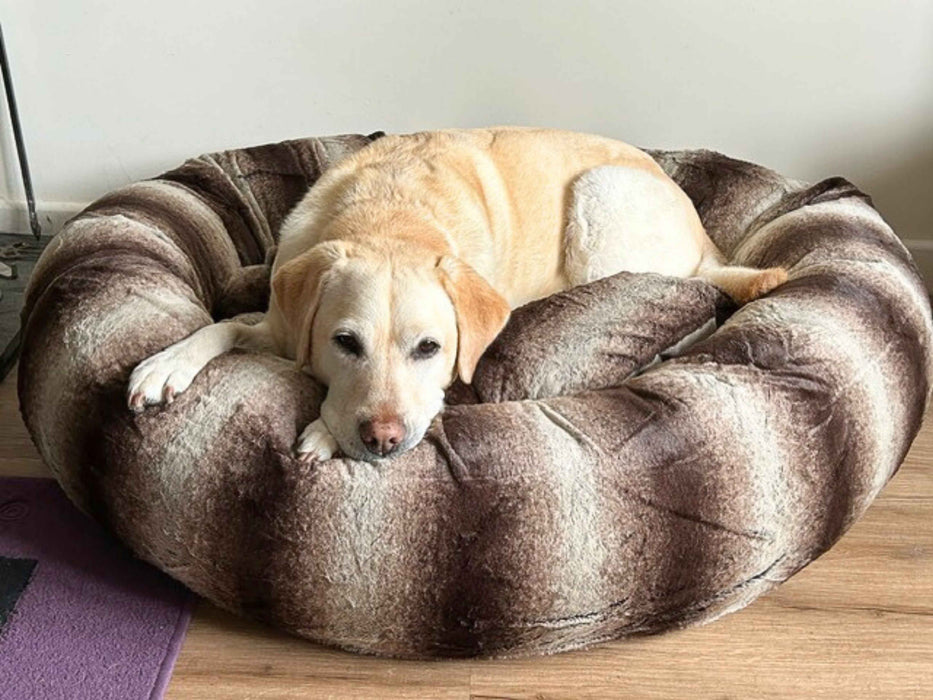 Brown Luxury Deluxe Donut Dog Bed