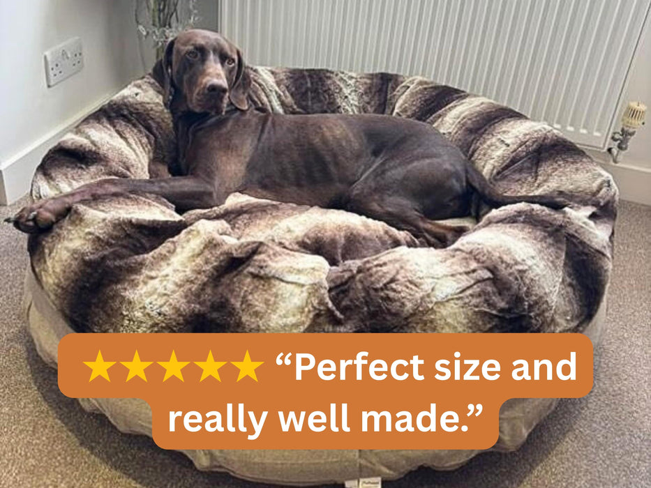 Brown Luxury Deluxe Donut Dog Bed